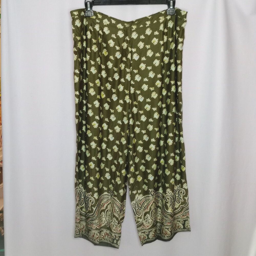 Islander Palazzo Wide Leg Cropped Pants Capris High Rise Relaxed NWOT Womens 24W